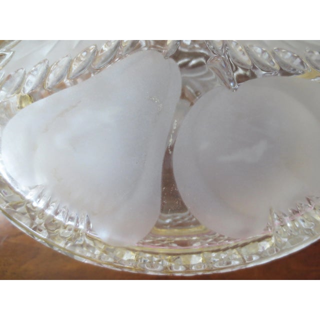 Glass Late 20th Century Vintage Frosted Glass Hinged Jewelry Box With Gold Colored Trim For Sale - Image 7 of 11