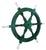 Traditional Vintage Nautical Handcrafted Green Wooden Ship Wheel With Aluminium Hub & Handle For Sale - Image 3 of 6