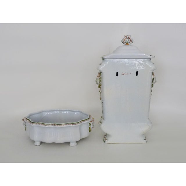 Wall Fountain and Basin in Moustiers Earthenware, 1970s For Sale - Image 9 of 11
