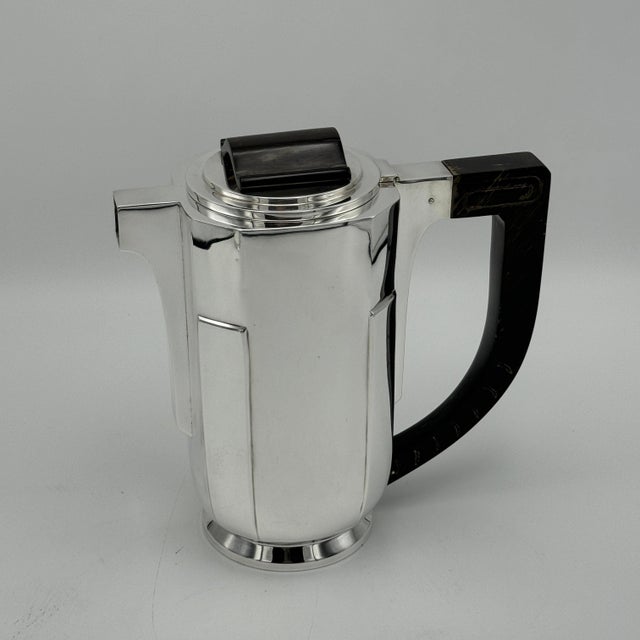Silver Art Deco Period Sterling Silver Five Piece Tea Coffee Service Belgium circa 1930 For Sale - Image 8 of 9