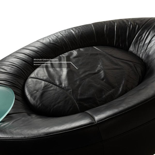 DS-152 Leather Two-Seater Black Sofa from de Sede For Sale - Image 4 of 10