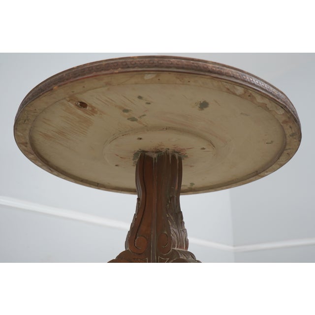 Antique Italian Eglomise Top Cherub Base Lamp Table For Sale - Image 12 of 12