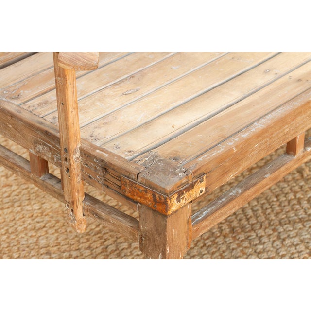 Antique Indian Raj Teak Bench For Sale - Image 10 of 14