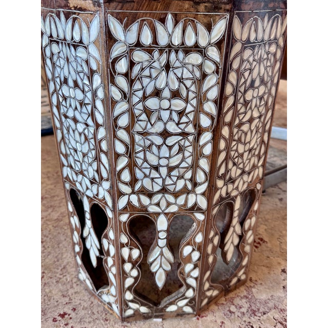 Antique Mid-19th Century Mother-of-Pearl Inlaid Octagonal Side Table For Sale In Los Angeles - Image 6 of 7