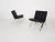 Set of 2 lounge chairs model Euro 1600 by Hans Eichenberger for Girsberger Reupholstered in black leather, new cushions....
