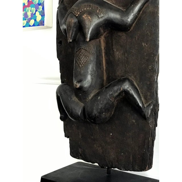 Tribal Punu Granary Door Panel on Custom Stand Provenance For Sale - Image 3 of 13