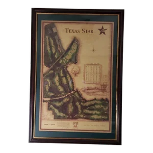 Late 20th Century Keith Foster Texas Star Golf Course Map Print Euless