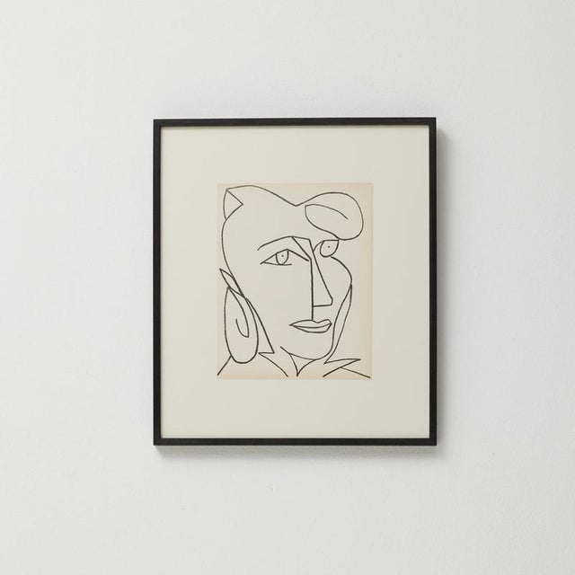 Françoise gilot original lithograph 'portrait of a woman'. From the poetry book "pages d'amour" by andré verdet, editions...