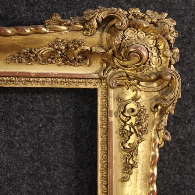 19th Century Napoleon III Gilded Italian Frame, 1880s For Sale - Image 4 of 14