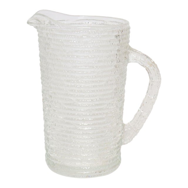 Petite Mid-Century American Modern Soreno Bark Glass Pitcher by Anchor Hocking For Sale