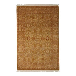 Mogul, One-of-a-Kind Hand-Knotted Area Rug in Green, 4' 2" x 6' 4" For Sale