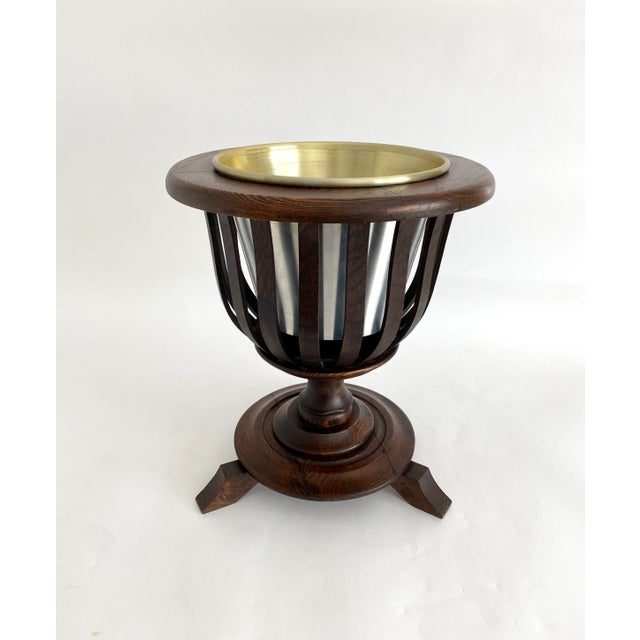 Wood 19th C Dutch Oak Turned Ice Bucket Jardiniere For Sale - Image 7 of 12