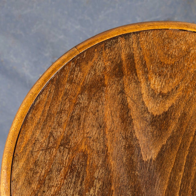 Large French Flat Seat Bentwood Bar Stool, 1950s, Set of 6 For Sale - Image 9 of 11