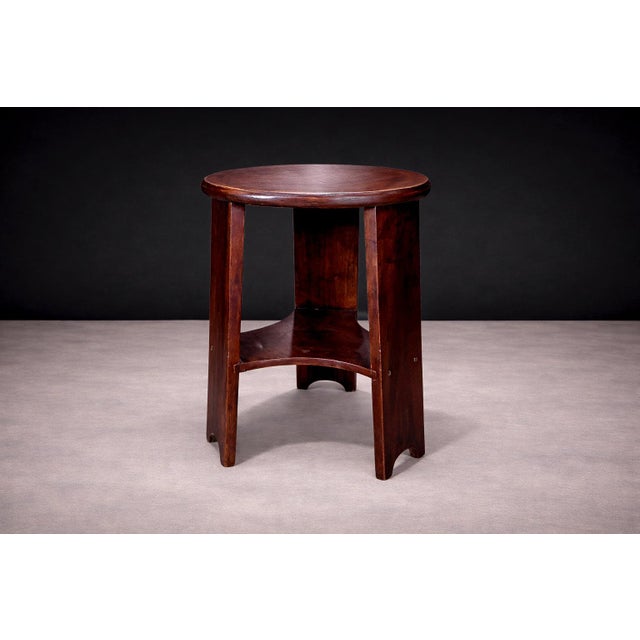 Brazilian Mid-Century Three Legged Round Stool in Hardwood, Cimo For Sale In New York - Image 6 of 11