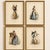 Set of four antique portuguese & madeira folk costume engravings, circa 1850 description: attractive set of four original...