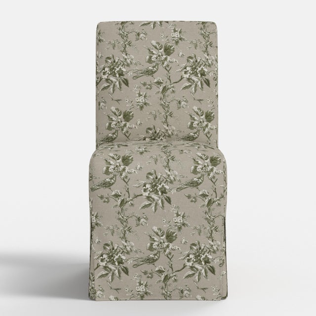 Not Yet Made - Made To Order Slipcover for Stoffer Home x Cloth & Company for Lindy Slipcover Dining Chair in Bird Toile Olive For Sale - Image 5 of 7