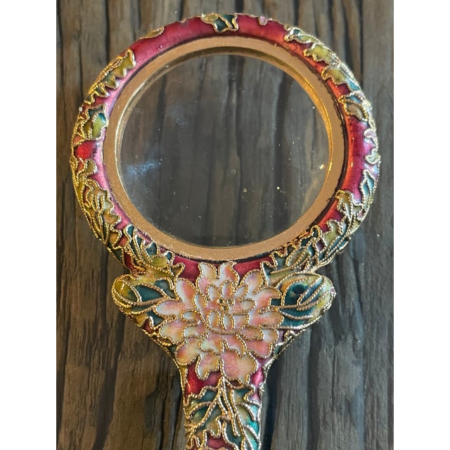 1950s Gorgeous Antique Cloisonné Enamel Magnifying Glass For Sale - Image 5 of 5