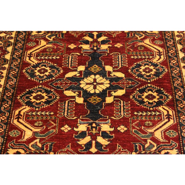 1980s Southwestern Super Kazak Red/Gold Wool Rug - 3'11'' X 6'2'' For Sale - Image 5 of 10