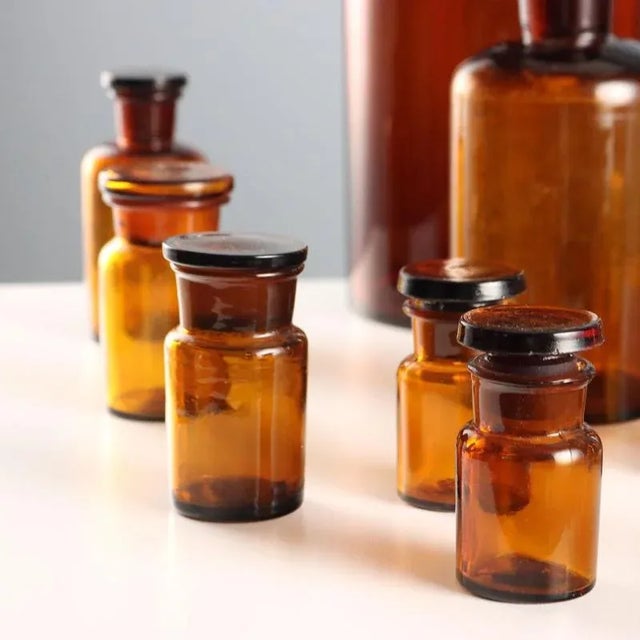 Glass Pharmacy Bottles, Set of 10 For Sale - Image 3 of 8