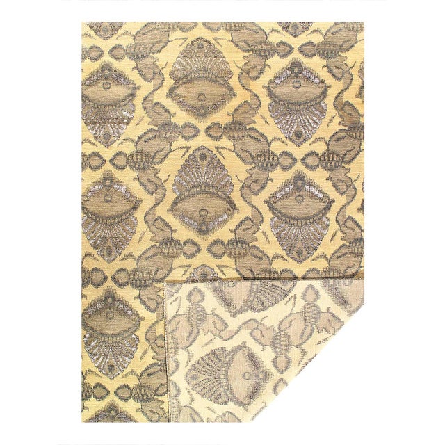 Modern Pasargaad DC Fine Hand Knotted Ikat Rug For Sale - Image 3 of 3
