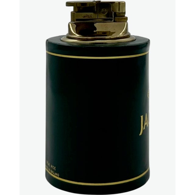 Vintage Jaguar Green Leather Table Lighter Made in England For Sale - Image 9 of 11