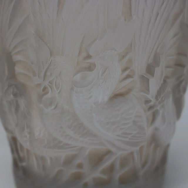 1920s Rene Lalique Glass 'Coqs Et Plumes' Vase For Sale - Image 10 of 13