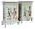 Vintage Hand-Painted Tropical Folk Art Cabinets With Botanical & Animal Motifs-Pair For Sale