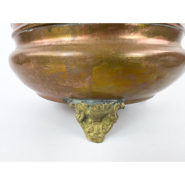 Antique French-Style Copper and Brass Jardiniere Planter With Gothic Mounts, C. 1900 For Sale - Image 18 of 18