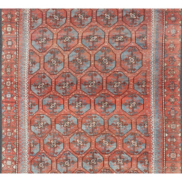Early 20th Century Antique East Turkistan Belouch Rug With Rich Red Lattice Design 5'10" X 8'10" For Sale - Image 5 of 11