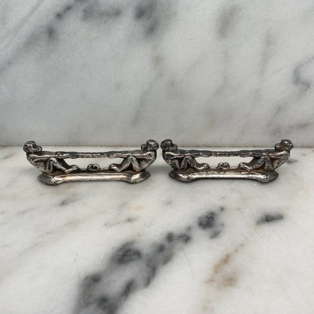 Set of 12 French silver plated figural animal knife rests: add a touch of whimsical elegance and sophistication to your...