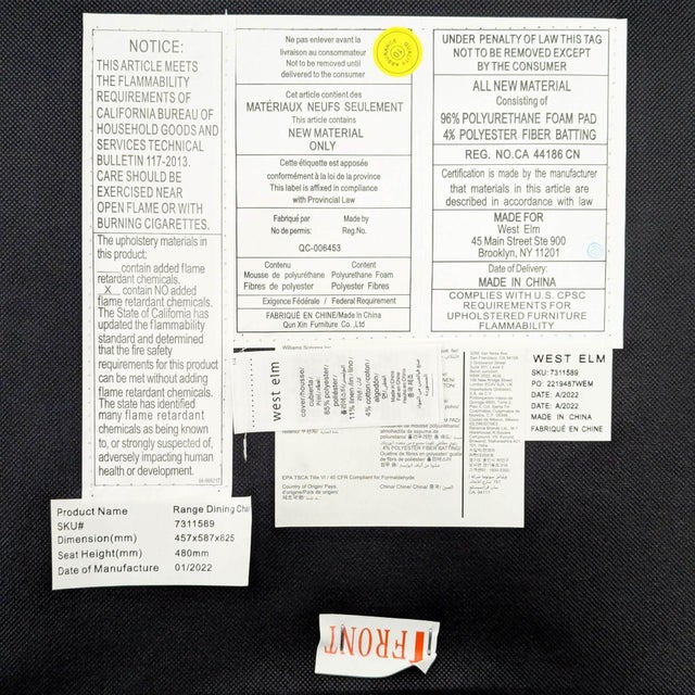 White West Elm Range Side Chair For Sale - Image 8 of 8