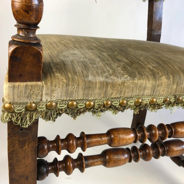 Rustic European 17th Century Italian Open Armchairs - a Pair For Sale - Image 3 of 13