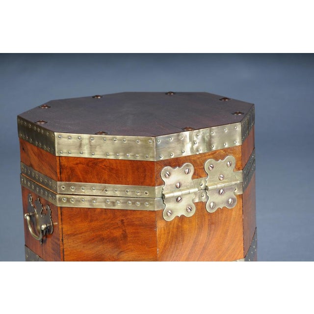 Antique English Mahogany Chest or Ottoman with Brass Fittings For Sale - Image 9 of 16