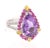 Contemporary Amethyst Pink Sapphire Diamond White Gold Cocktail Ring For Sale - Image 3 of 5