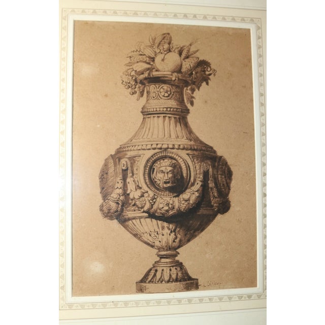 Up for sale is a very nice quality antique 18th century original ornamental urn painting. It's painted with a realistic...