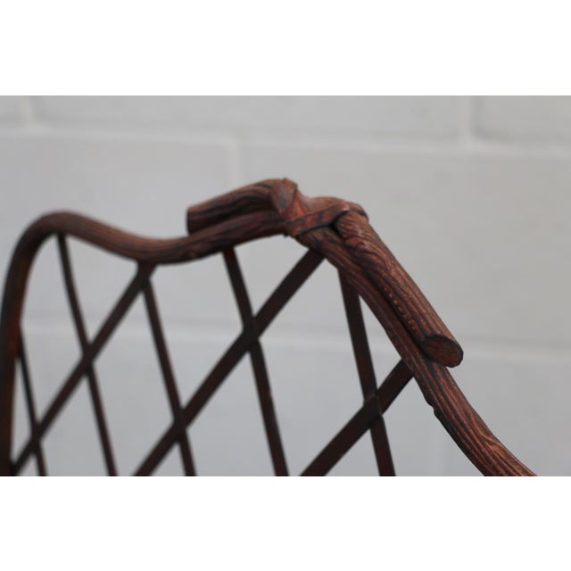 Vintage Set of Six Gregorius Pineo Faux Bois Twig Iron Outdoor Armchairs — Los Angeles, Ca, Late 20th Century For Sale - Image 10 of 18