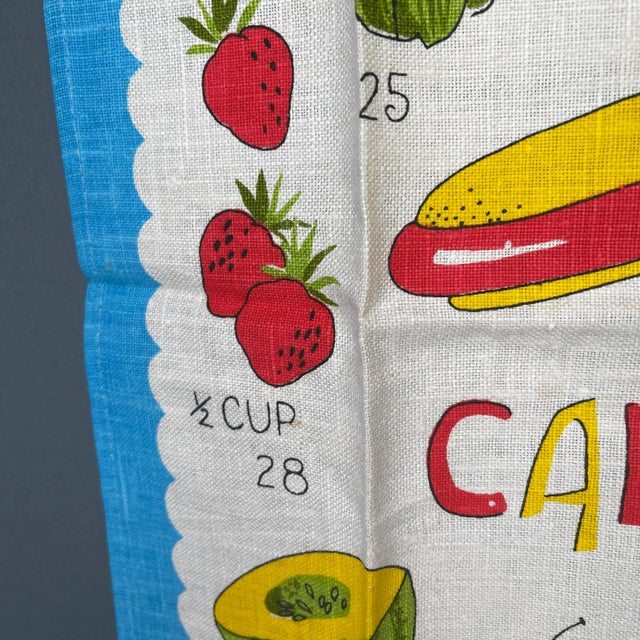 1960s Mid-Century Modern Parisian Prints Linen Kitchen Tea Towel For Sale - Image 4 of 12