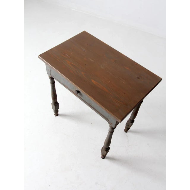Antique Primitive Side Table For Sale - Image 4 of 11
