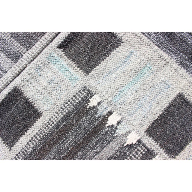 Scandinavian Flat-Weave Rug in Gray Tones by Keivan Woven Arts 9'6 X 11'10 For Sale - Image 12 of 13