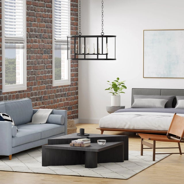 Metal Bryant 6-Light Linear Geometric Chandelier For Sale - Image 7 of 8