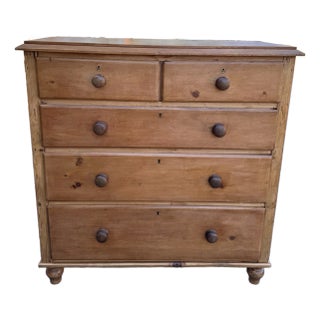 19th Century English Pine Chest of Drawers For Sale