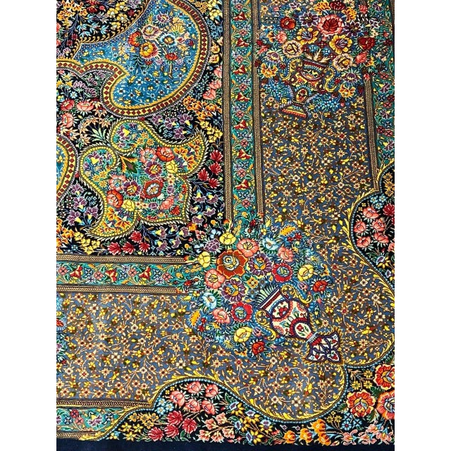 2020s Multi Color Fine Hand Knotted Pure Silk Persian Qum Rug For Sale - Image 5 of 12