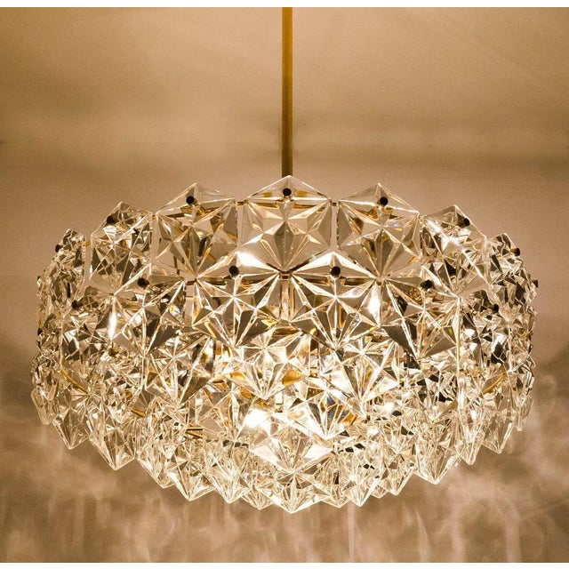 Copper Large Faceted Crystal Five-Tier Chandelier from Kinkeldey, 1970s, Set of 2 For Sale - Image 8 of 12