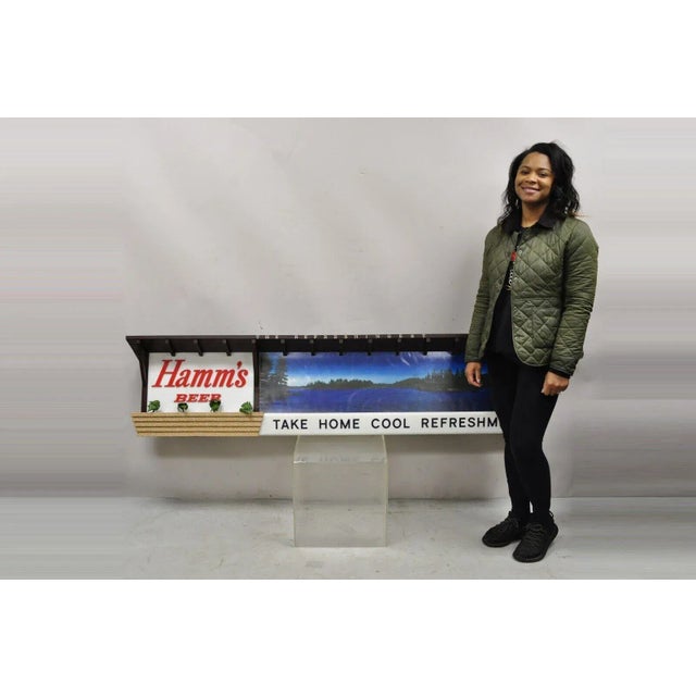Large 77" Vintage Hamm's Beer Lakeside Plastics Advertising Hanging Lighted Sign For Sale - Image 10 of 13