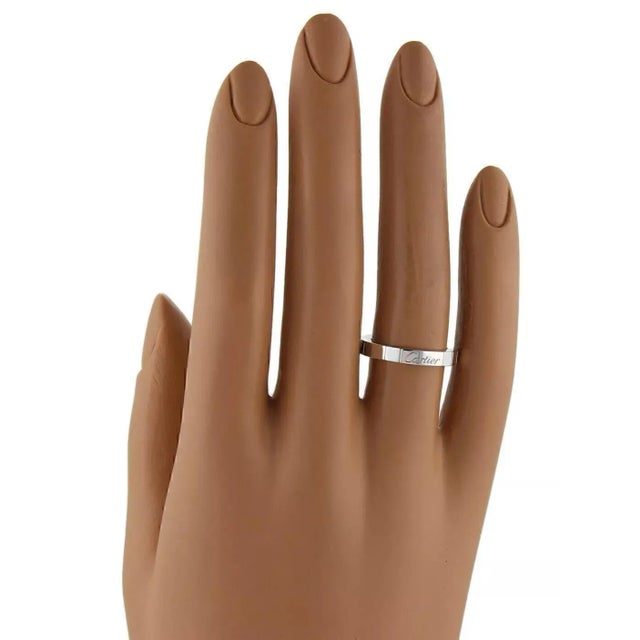 Contemporary Cartier Lanieres 18k White Gold Band Ring Size 5 For Sale - Image 3 of 3