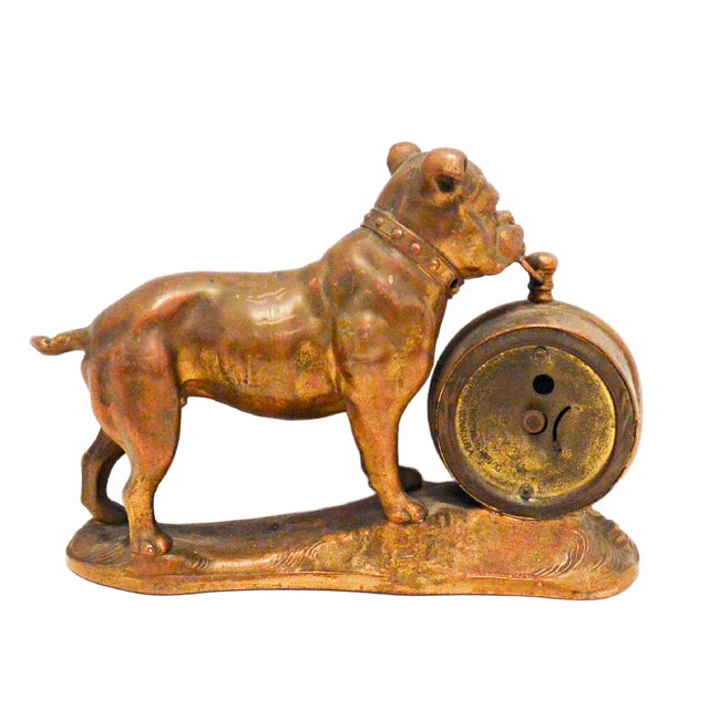 Late 19th Century Cast Spelter Art Metal "Bulldog" Figural Mantel Clock Stand For Sale In Jacksonville, FL - Image 6 of 10