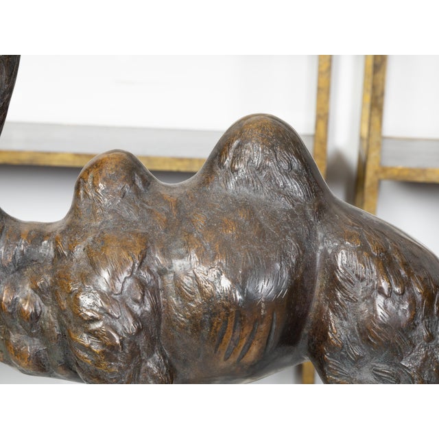 French Turn of the Century Cast Bronze Camel Statuette with Dark Patina, 1900s For Sale - Image 9 of 10