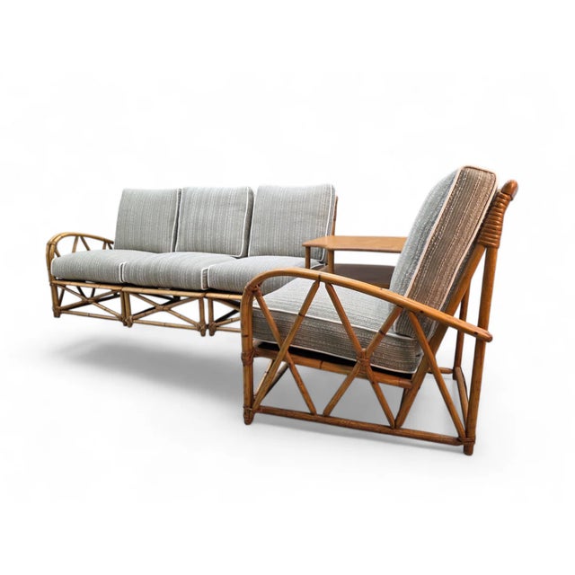 Mid 20th Century 4 Piece Modular Adjustable Sectional Sofa by Heywood Wakefield Newly Reupholstered For Sale In Chicago - Image 6 of 8