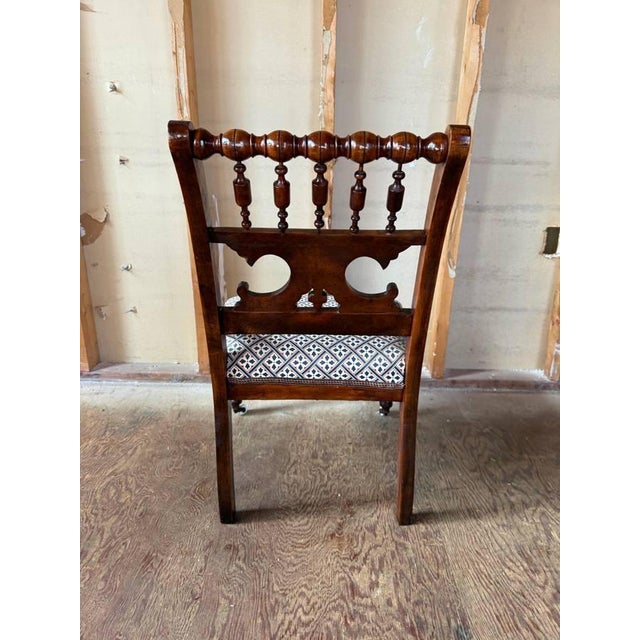 Wood Antique Victorian Gothic Revival and Biedermeier Style Side Chair For Sale - Image 7 of 17