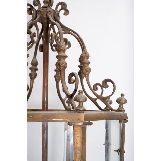 1900s Large Octagonal Glass Lantern For Sale - Image 10 of 10